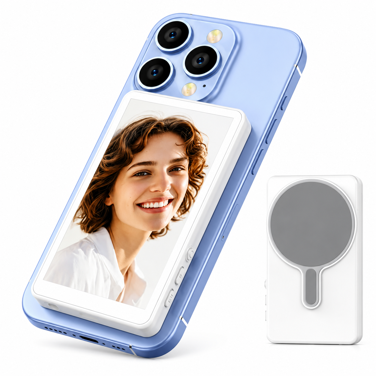 Wireless Rear Camera Selfie Monitor – Magnetic Phone Screen for Vlog, Live Stream & Video Recording