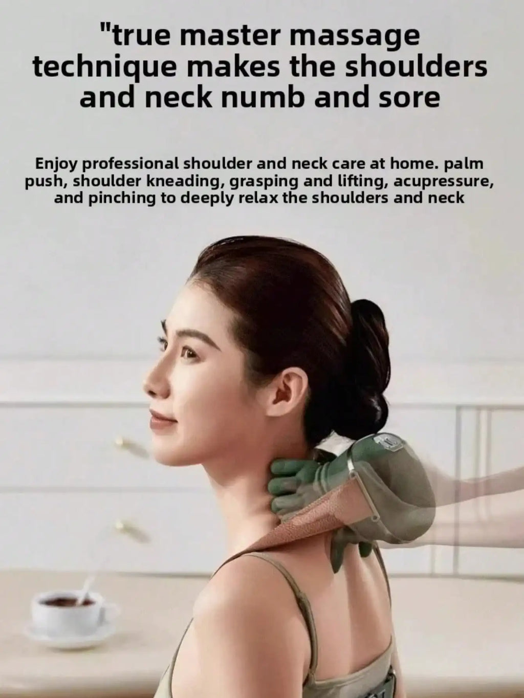 4D Shiatsu Neck & Shoulder Massager with Heat – Wireless Deep Tissue Massage Device with Finger Kneading Technology