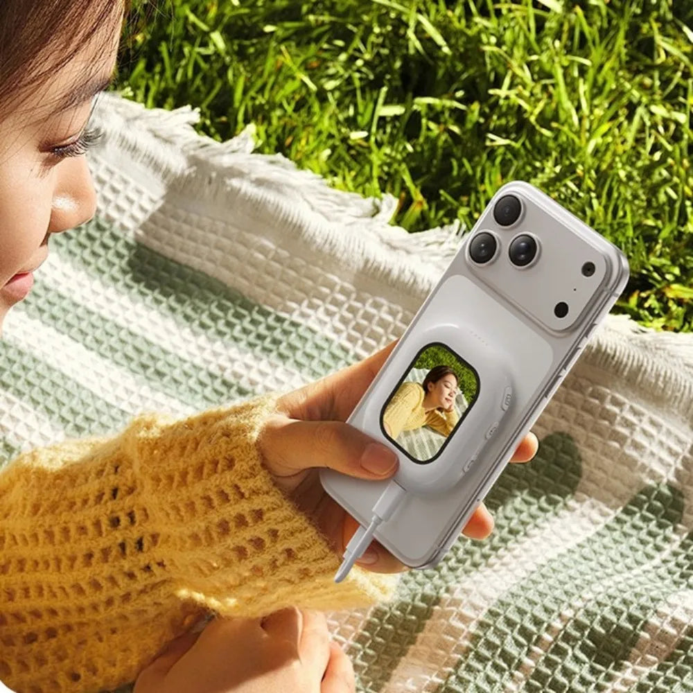 Mini Wireless Magnetic Phone Screen Projector – Rear Camera Selfie Monitor for Vlog & Live Streaming