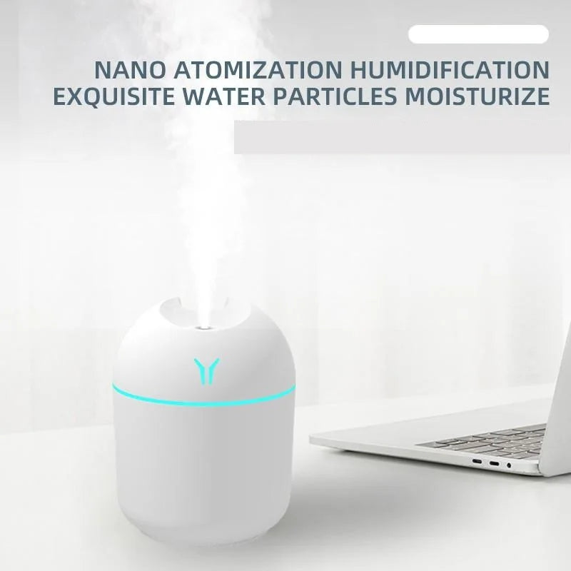 Glow Haven Mini USB Air Humidifier – Portable Mist Humidifier with Ambient Light for Home & Office