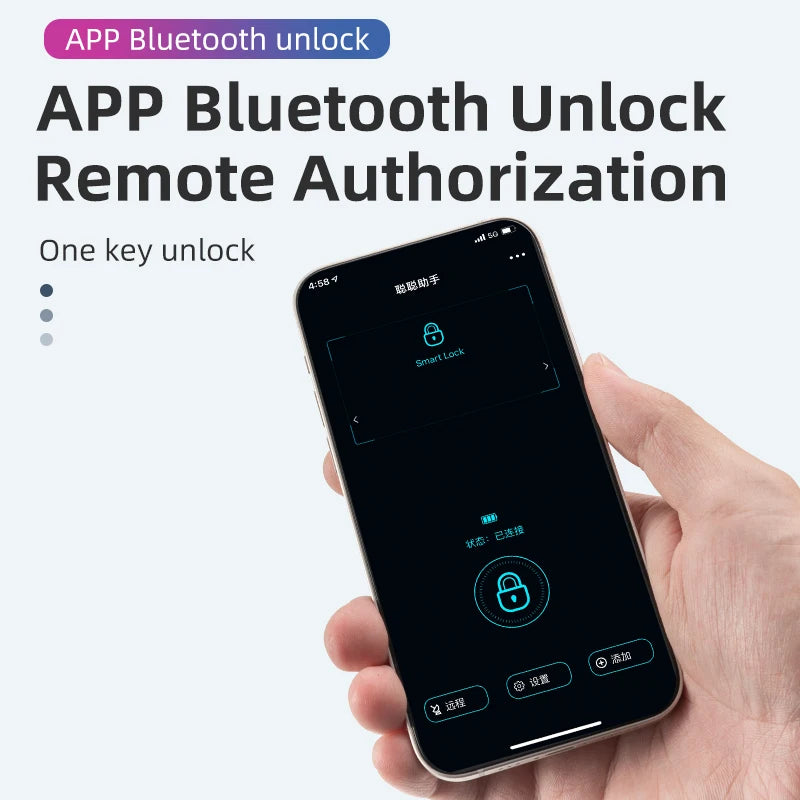 ROCKBROS Smart Bicycle Lock – Bluetooth & Fingerprint U-Lock Anti-Theft Security Lock (Waterproof Steel Alloy)