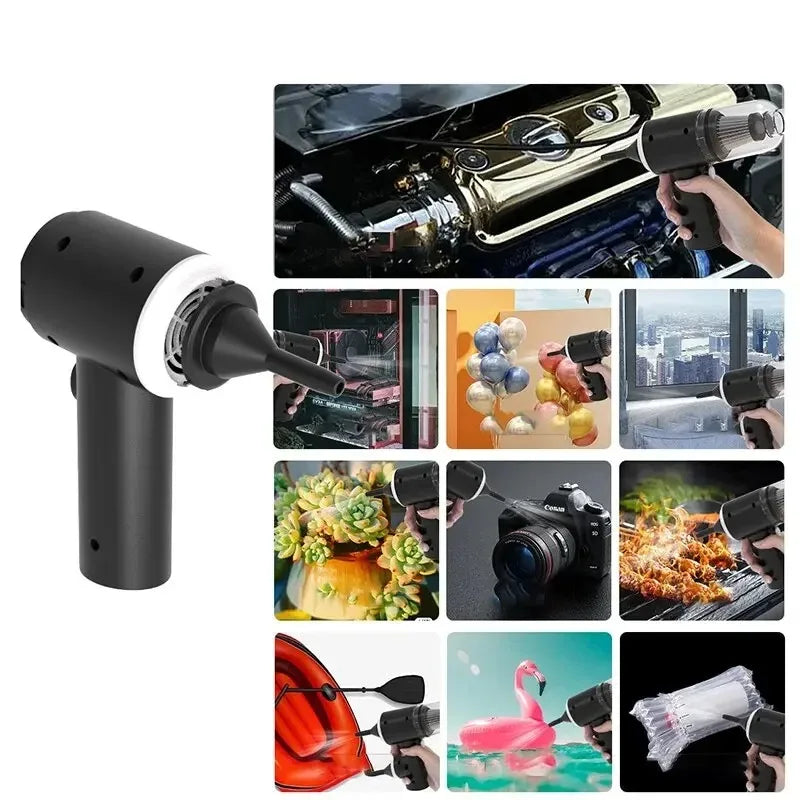 9000Pa Wireless Car Vacuum Cleaner – Portable USB Rechargeable Mini Wet & Dry Vacuum for Car & Home Cleaning