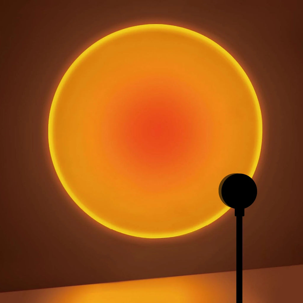 Sunset Projection Lamp – USB Rotatable Atmosphere Light for Bedroom, Living Room & Home Decor