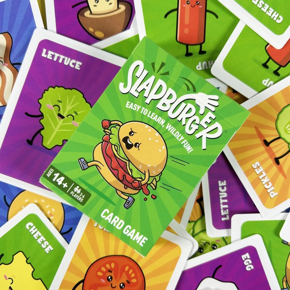 SlapBurger Card Game – Family Party Game for 2–6 Players | Fast-Paced Fun Deck Game