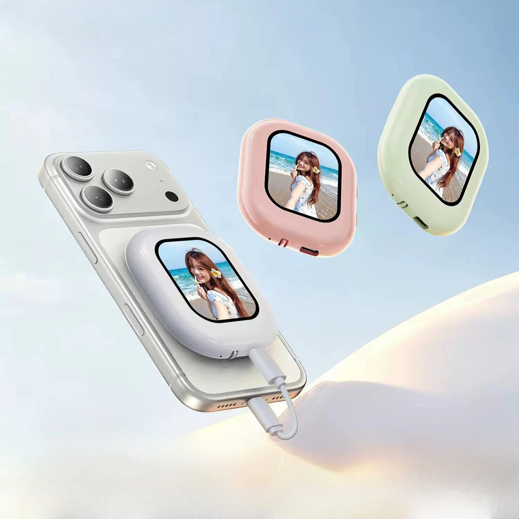 Mini Wireless Magnetic Phone Screen Projector – Rear Camera Selfie Monitor for Vlog & Live Streaming