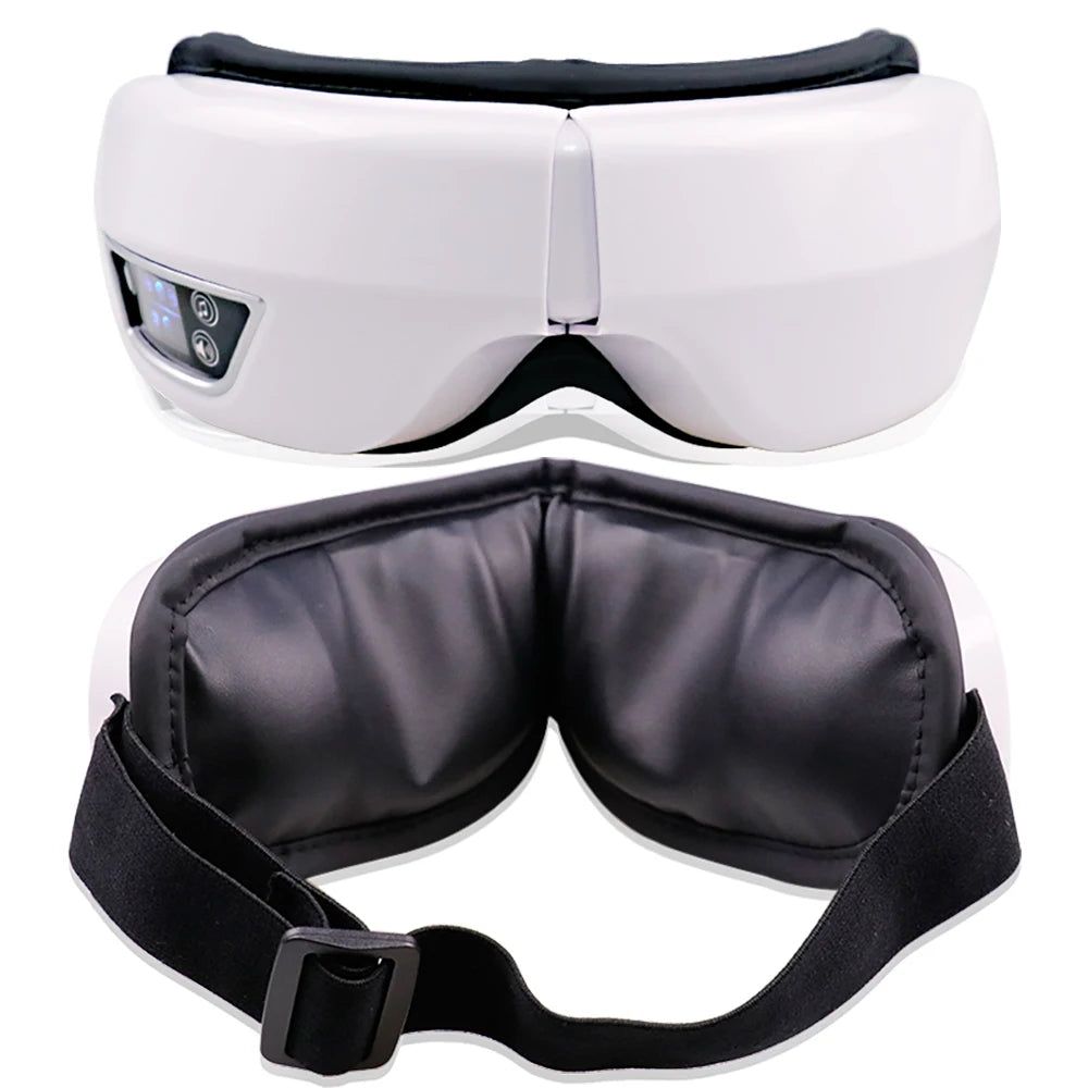 Smart Eye Massager Glasses – Foldable Airbag Compression Vibration Eye Care Device with Bluetooth Music & Heat Relief