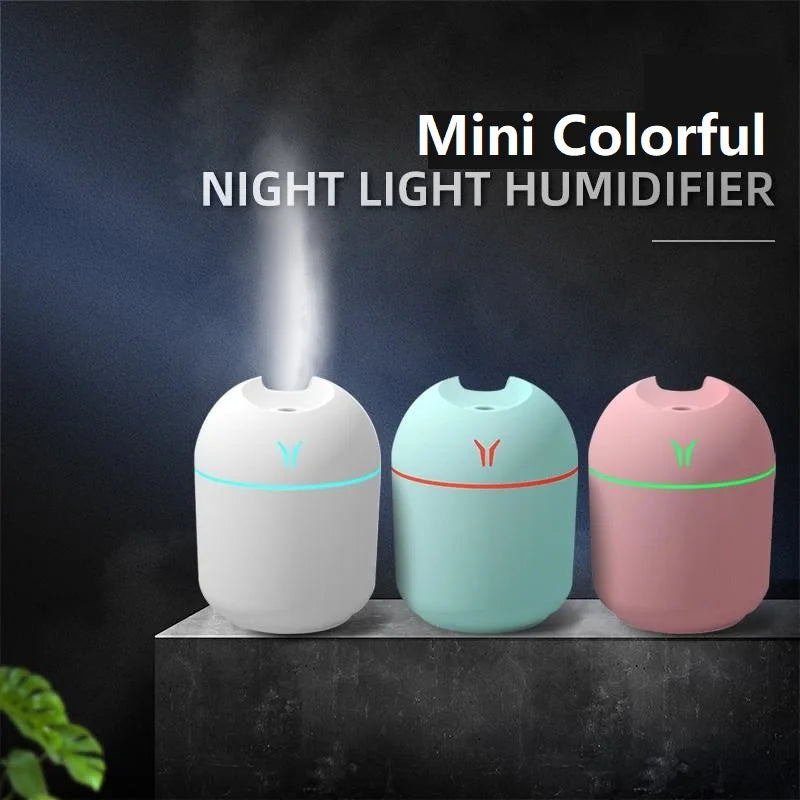 Glow Haven Mini USB Air Humidifier – Portable Mist Humidifier with Ambient Light for Home & Office
