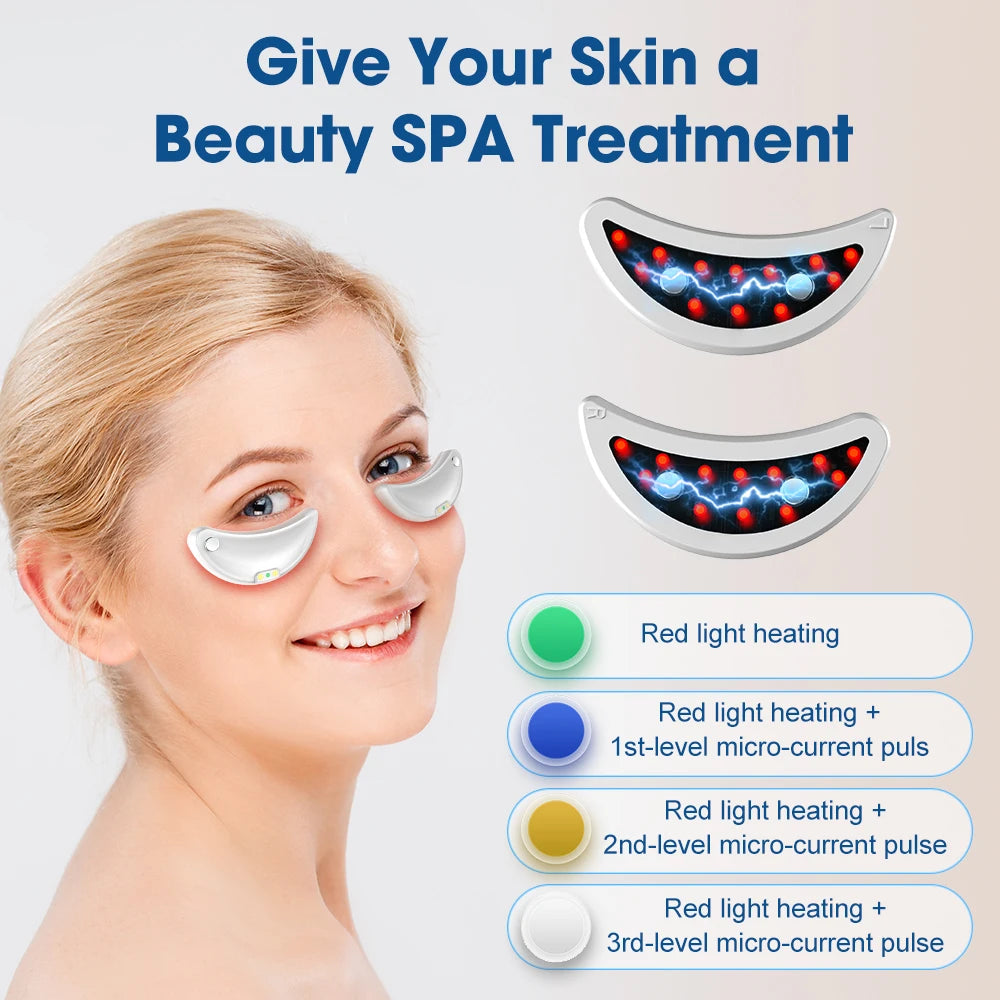 Electric Eye Beauty Massager – LED Red Light EMS Microcurrent Eye Care Device for Dark Circles & Anti-Aging