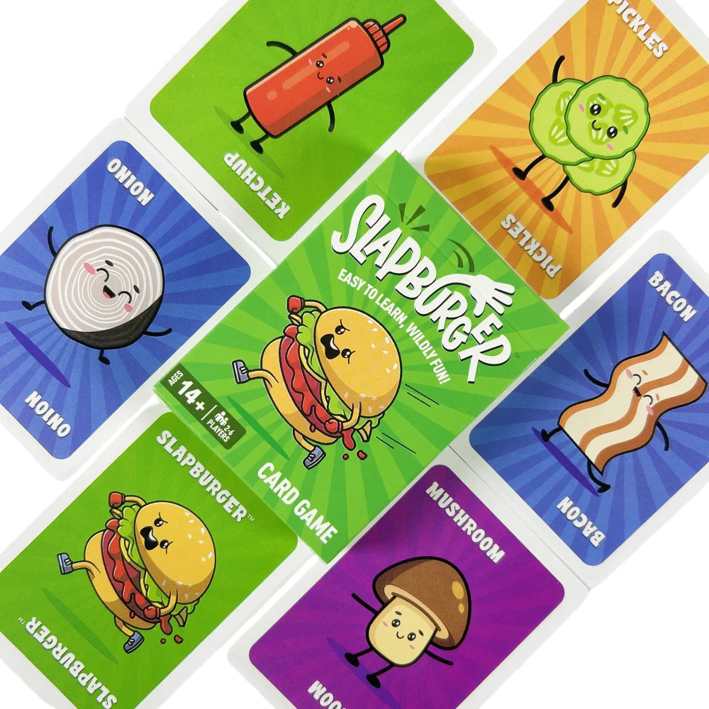SlapBurger Card Game – Family Party Game for 2–6 Players | Fast-Paced Fun Deck Game