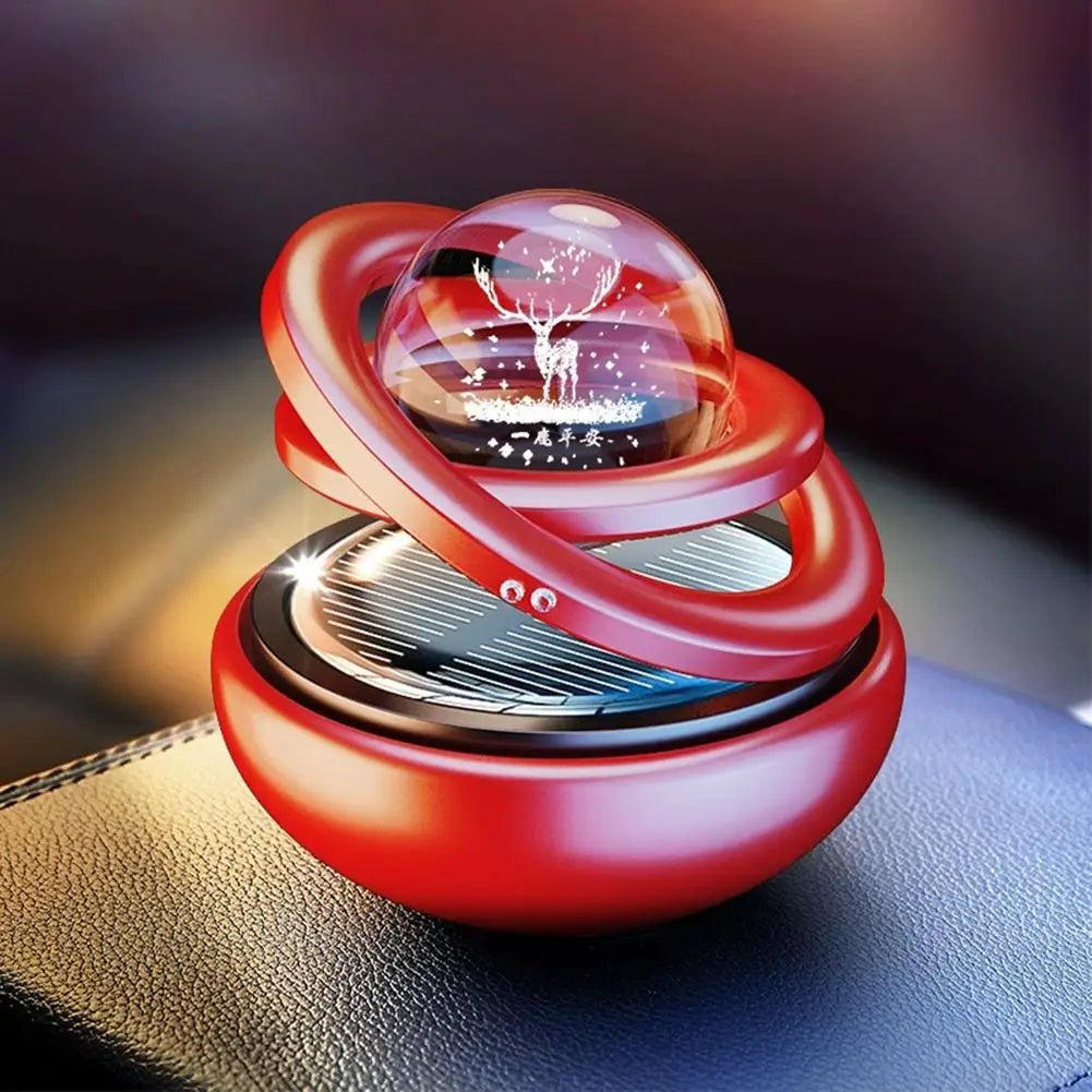Solar Rotating Car Air Freshener – Aromatherapy Diffuser Perfume Fragrance for Car Interior
