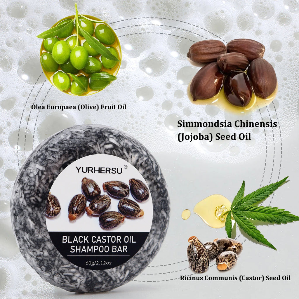 Black Castor Shampoo Bar – 2-in-1 Shampoo & Conditioner Bar for Strong, Healthy Hair