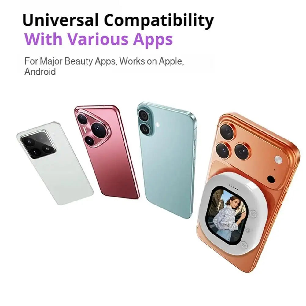 Mini Wireless Magnetic Phone Screen Projector – Rear Camera Selfie Monitor for Vlog & Live Streaming