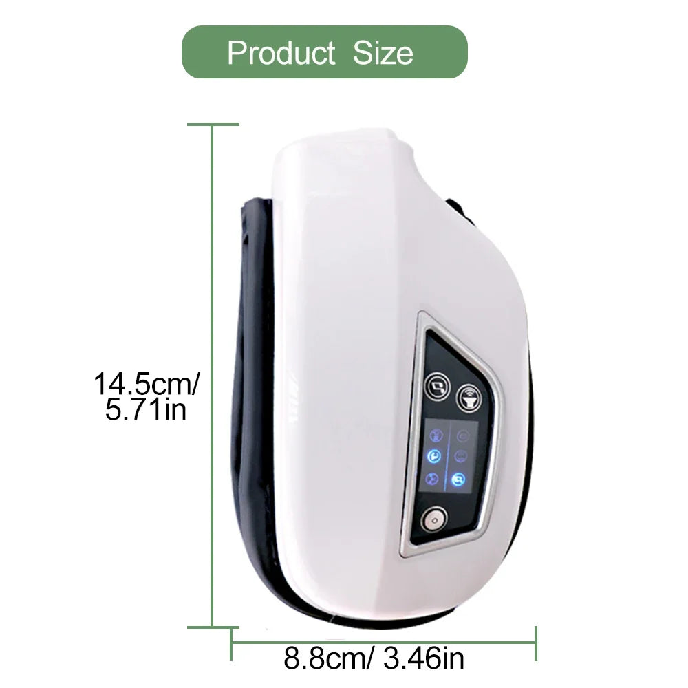 Smart Eye Massager Glasses – Foldable Airbag Compression Vibration Eye Care Device with Bluetooth Music & Heat Relief