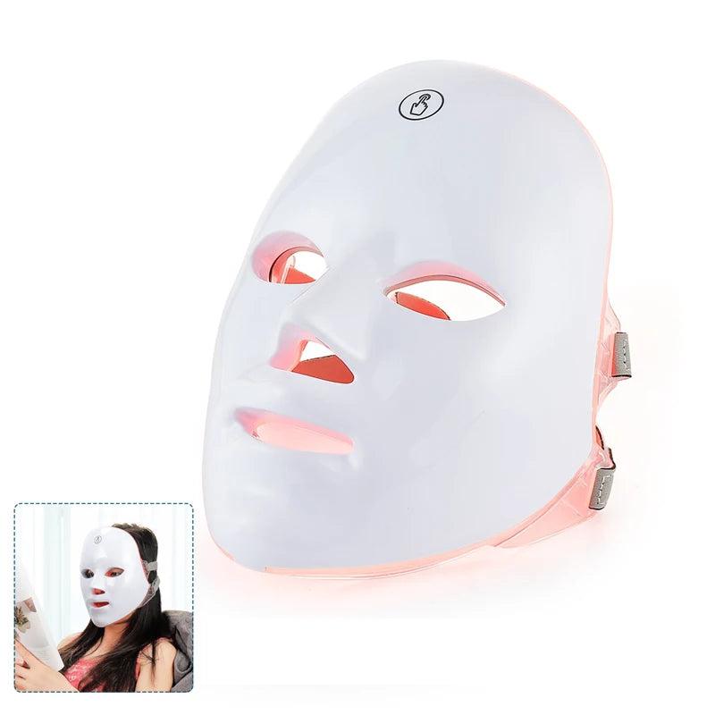 Wireless 7 Color LED Photon Face & Neck Mask – Skin Care Beauty Rejuvenation Device