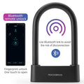 ROCKBROS Smart Bicycle Lock – Bluetooth & Fingerprint U-Lock Anti-Theft Security Lock (Waterproof Steel Alloy)