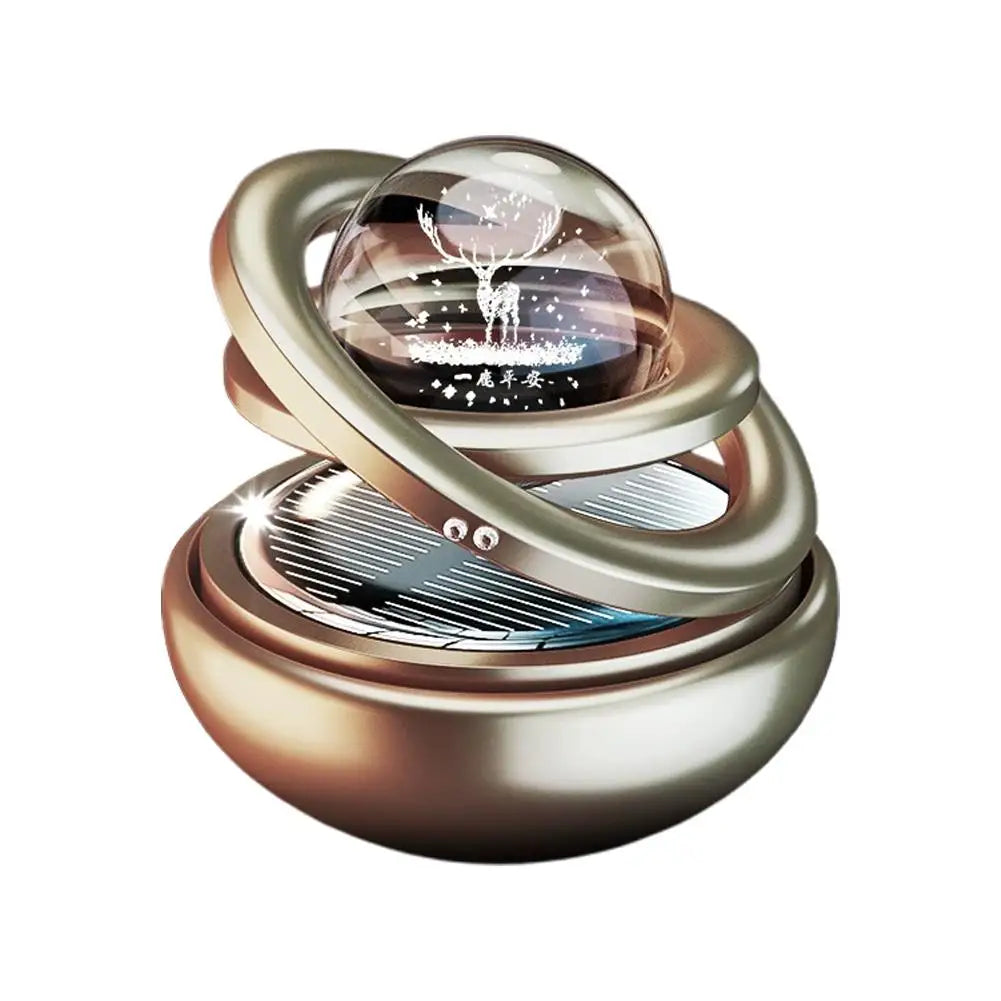 Solar Rotating Car Air Freshener – Aromatherapy Diffuser Perfume Fragrance for Car Interior