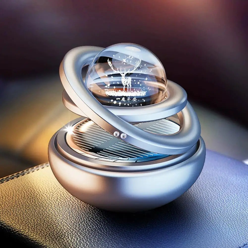 Solar Rotating Car Air Freshener – Aromatherapy Diffuser Perfume Fragrance for Car Interior