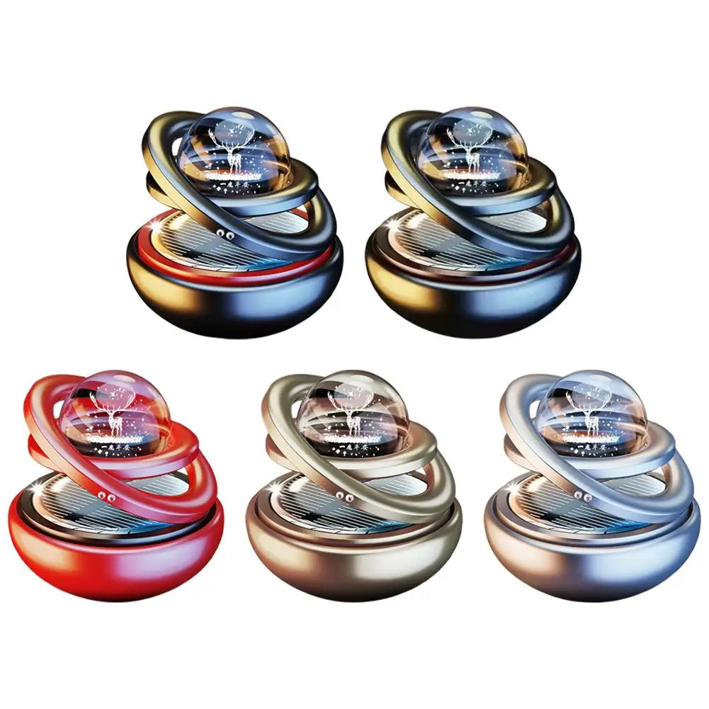 Solar Rotating Car Air Freshener – Aromatherapy Diffuser Perfume Fragrance for Car Interior