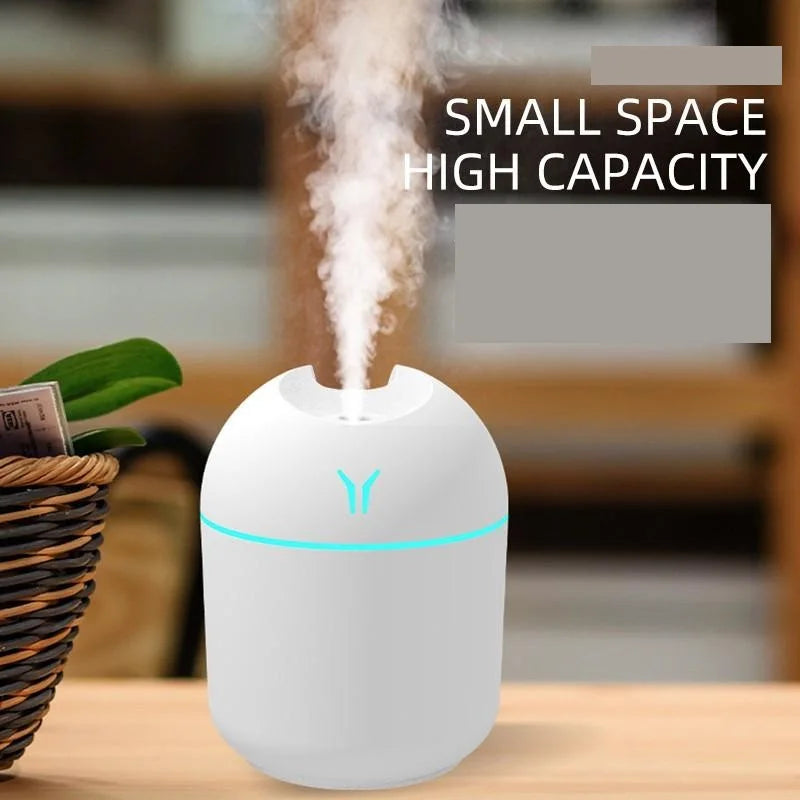 Glow Haven Mini USB Air Humidifier – Portable Mist Humidifier with Ambient Light for Home & Office