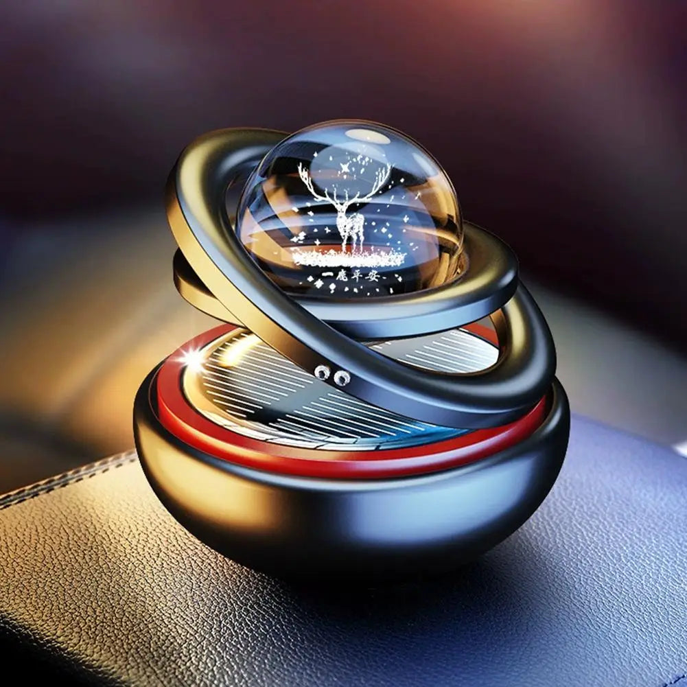 Solar Rotating Car Air Freshener – Aromatherapy Diffuser Perfume Fragrance for Car Interior