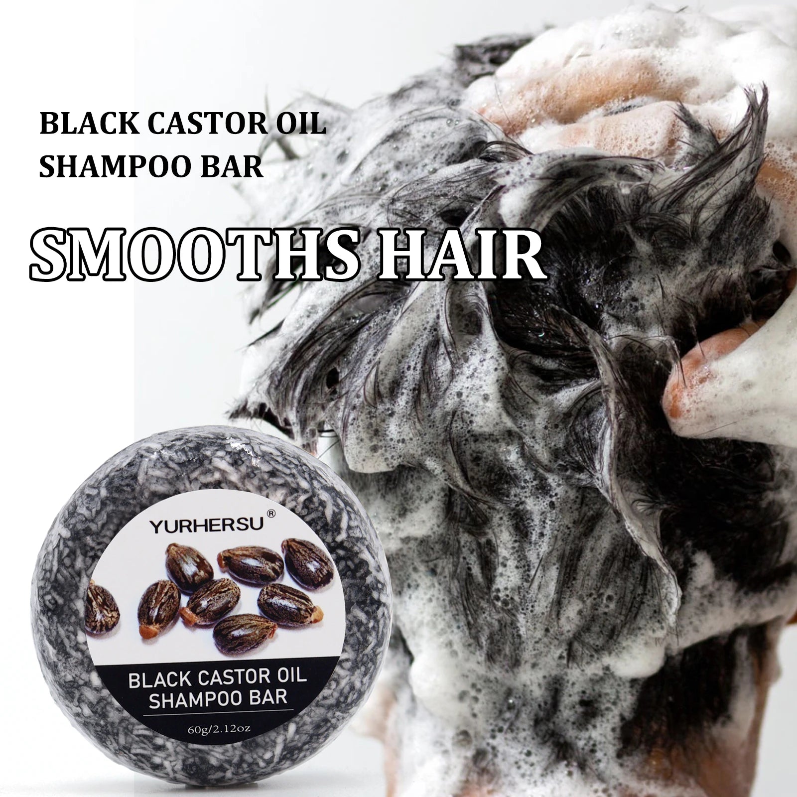Black Castor Shampoo Bar – 2-in-1 Shampoo & Conditioner Bar for Strong, Healthy Hair