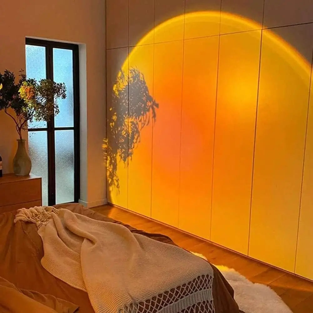 Sunset Projection Lamp – USB Rotatable Atmosphere Light for Bedroom, Living Room & Home Decor