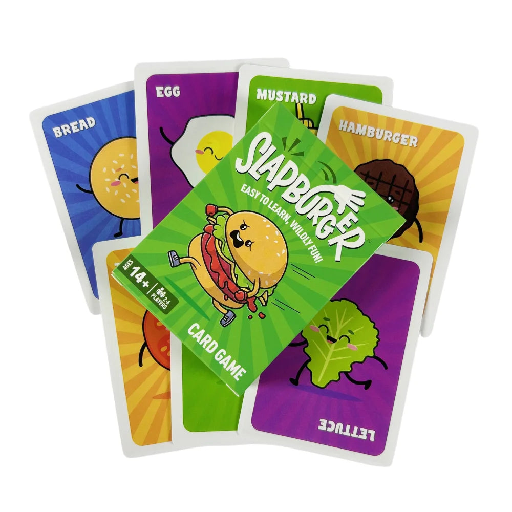 SlapBurger Card Game – Family Party Game for 2–6 Players | Fast-Paced Fun Deck Game