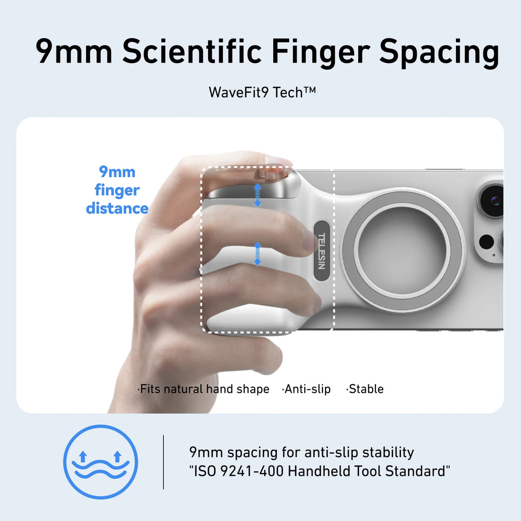 TELESIN Magnetic Phone Camera Hand Grip – Shooting Handle with Remote Control for iPhone, Samsung & Huawei