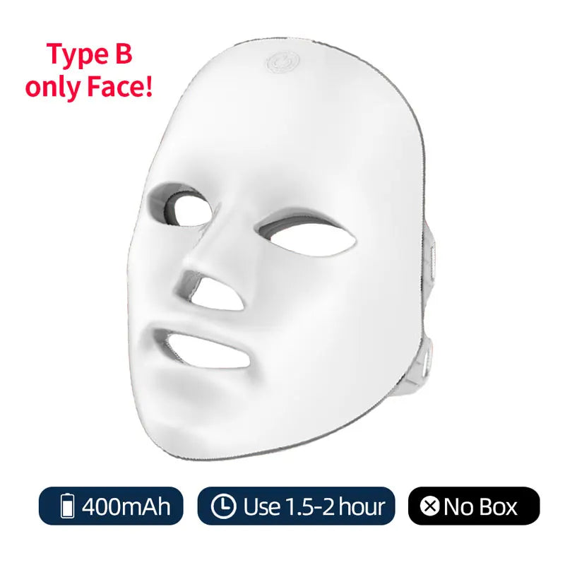 Wireless 7 Color LED Photon Face & Neck Mask – Skin Care Beauty Rejuvenation Device