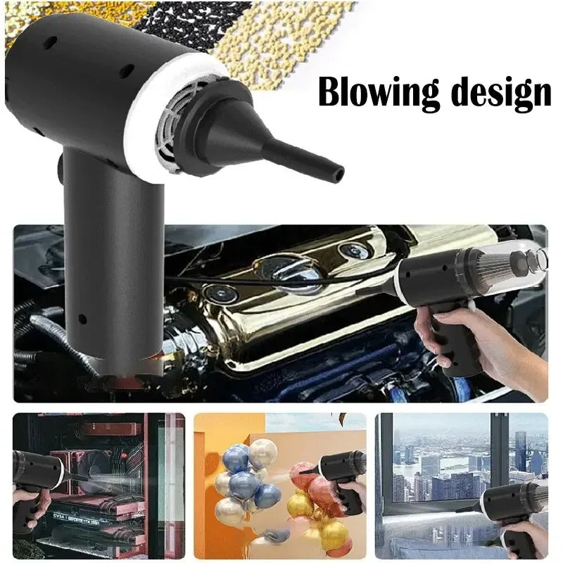 9000Pa Wireless Car Vacuum Cleaner – Portable USB Rechargeable Mini Wet & Dry Vacuum for Car & Home Cleaning