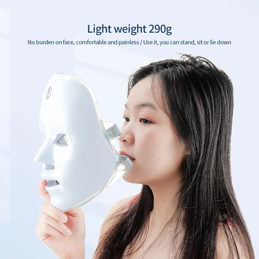 Wireless 7 Color LED Photon Face & Neck Mask – Skin Care Beauty Rejuvenation Device
