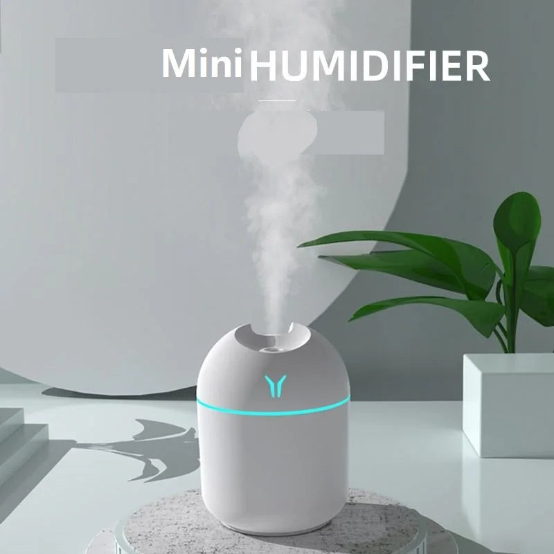 Glow Haven Mini USB Air Humidifier – Portable Mist Humidifier with Ambient Light for Home & Office